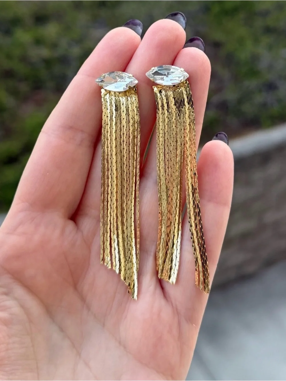 Crystal Tassel Earrings  Long Fringe Drop Earrings